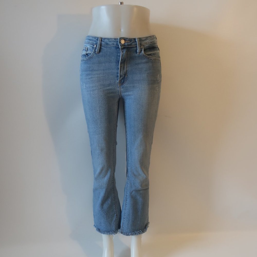 Womens Just Black Denim Blue Frayed Hem Denim Jeans 25 *